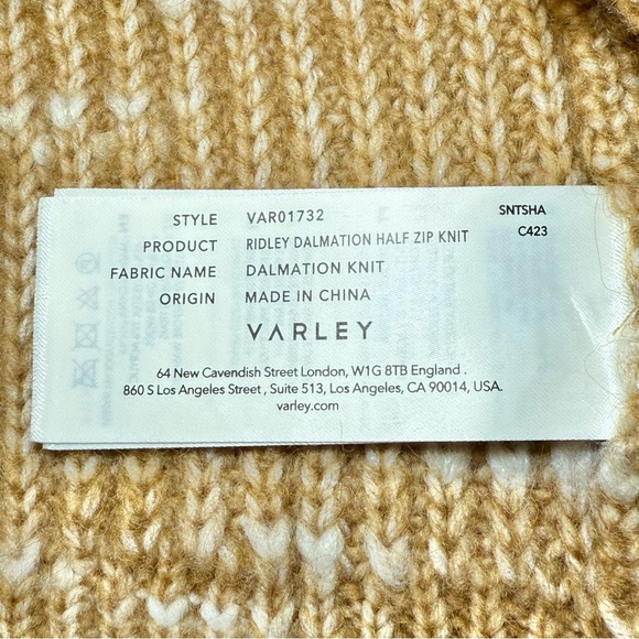 Varley Ridley Dalmation Half-Zip Knit in Golden Bronze/Egret - Picture 7 of 7